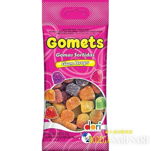 DORI GOMETS GOMAS SORTIDAS 70g - キャンディ ドリ ゴメッツ - GUM DROPS gomitas