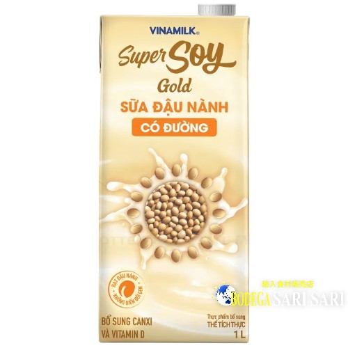 VINAMILK SUPER SOY GOLD SWEETENED SOY MILK 1L - ヴィナ ソイミルク - 調整豆乳 - leche de soya
