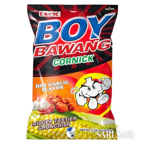 BOY BAWANG CORNICK HOT GARLIC 90g - ボーイバワン フライドコーンスナック ホットガーリック味