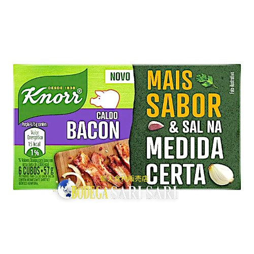 KNORR CALDO BACON 57g - Base de sopa de cubitos de tocino Knorr - caldo de cerdo