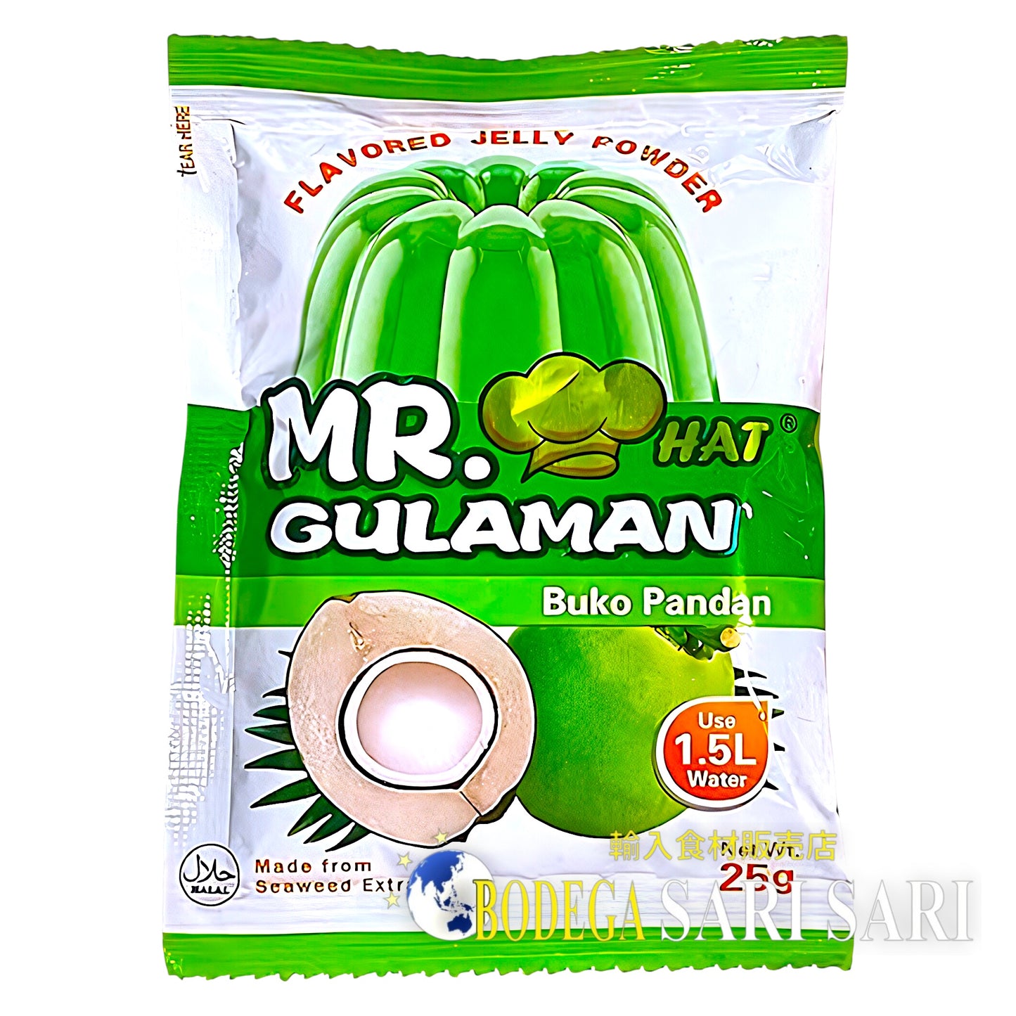Mr. Gulaman Jalea en Polvo Buko Pandan 25g - Mr. Gulaman Jalea en Polvo Sabor Buko Pandan