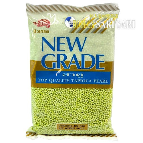 NEW GRADE GREEN TAPIOCA PEARL 400g - ニューグレード タピオカパール 緑 - sago
