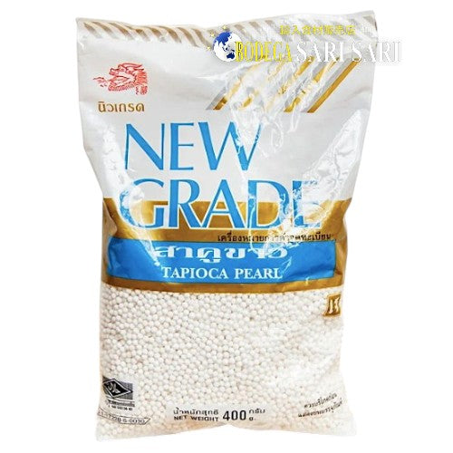 NEW GRADE TAPIOCA PEARL WHITE 400g - ニューグレード タピオカ パール 白 - sago
