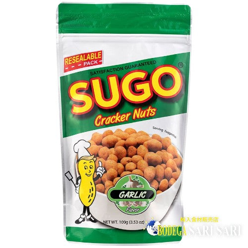 SUGO CRACKER NUTS GARLIC 100g - スゴー クラッカーナッツ ガーリック - nueces crocantes sabor ajo saladito