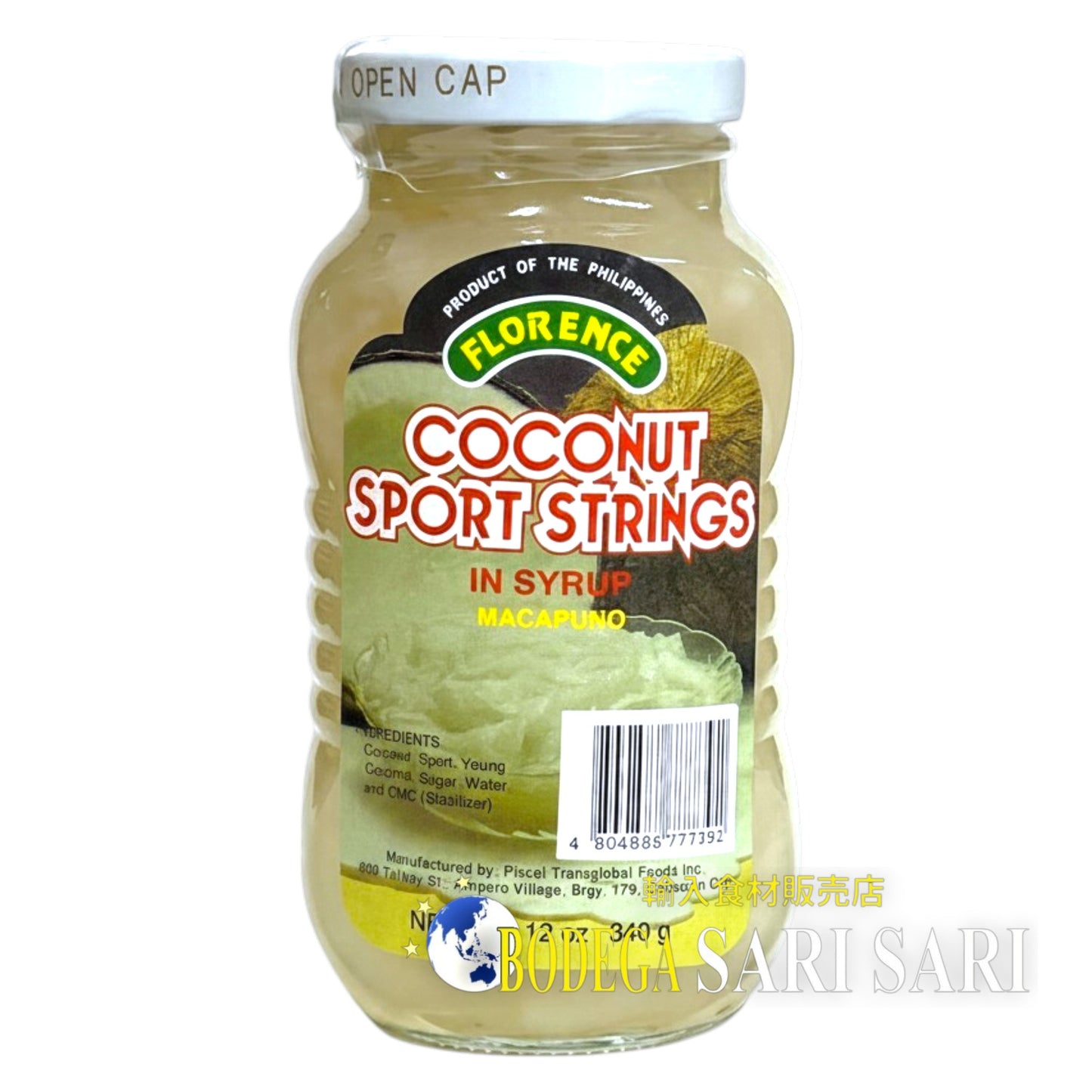 Florence Coco Sport Hilo en Almíbar Macapuno 340g - Almíbar Macapuno rebanada
