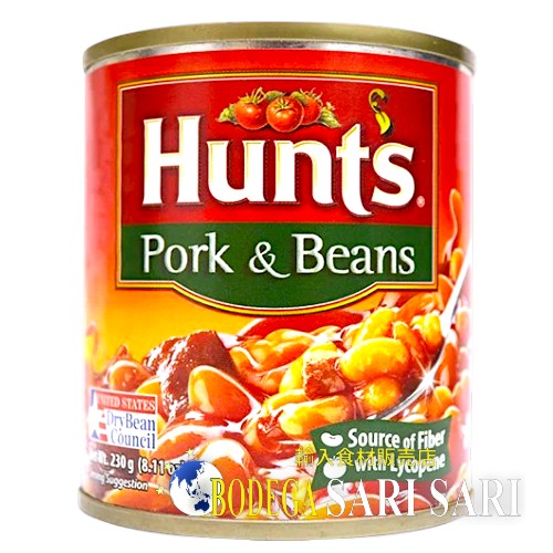 HUNT'S Pork &amp; Beans 230g - Hunt's Pork &amp; Beans, cerdo y frijoles guisados ​​enlatados