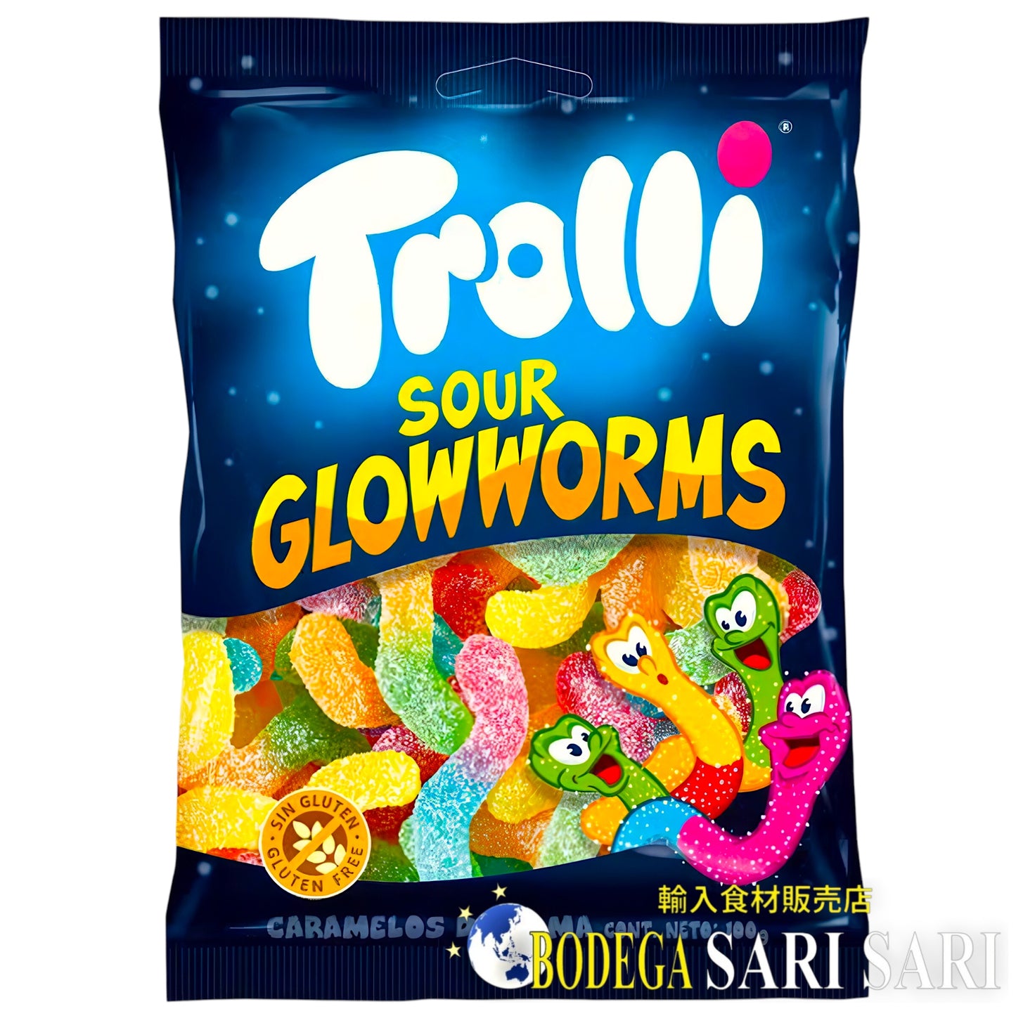 TROLLI SOUR GLOWWORMS 100g - トローリ　サワーグローワームス