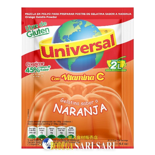 UNIVERSAL GELATINA NARANJA 2L - ユニバーサル　オレンジ味　ゼリーの素